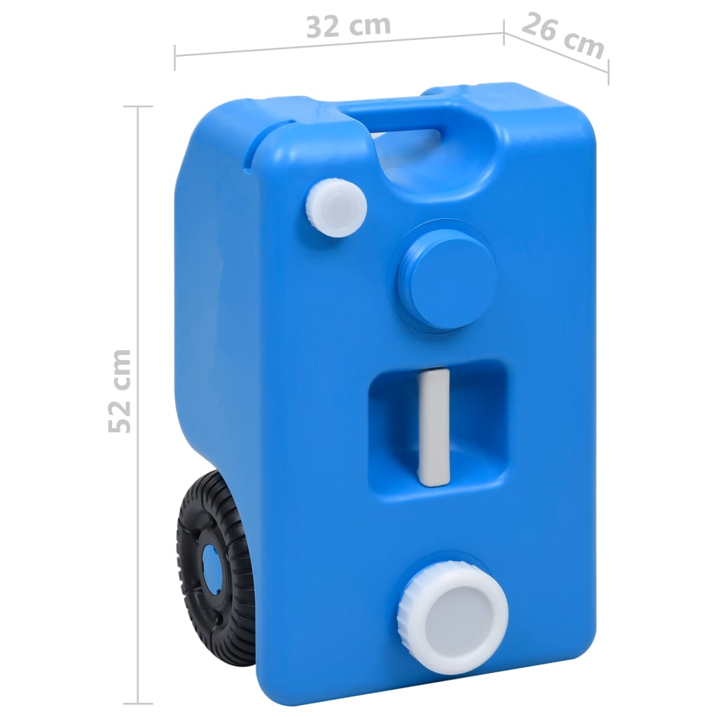 Wheeled Water Tank for Camping 25 L Blue