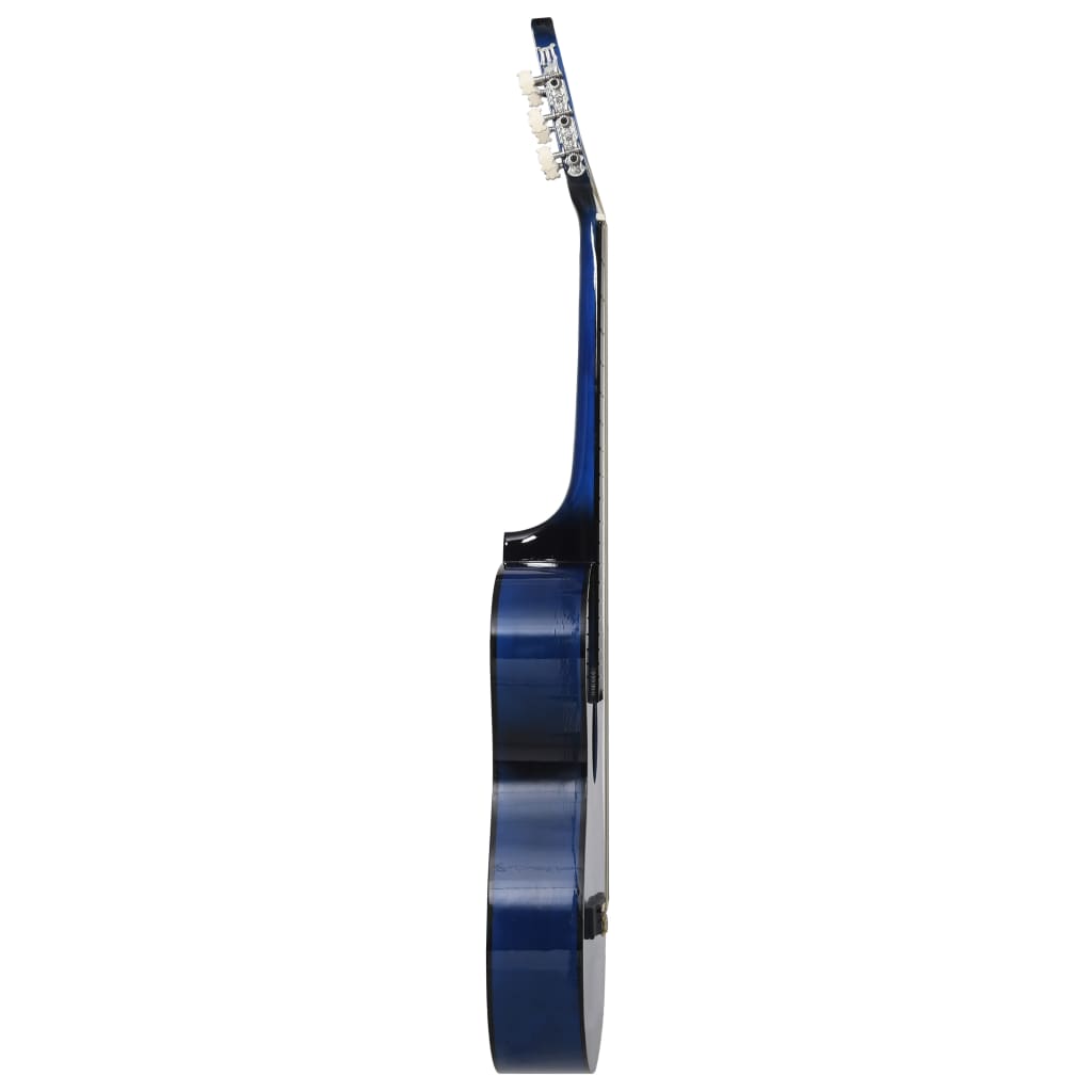 Western Classical Cutaway Guitar with 6 Strings Blue Shaded 38