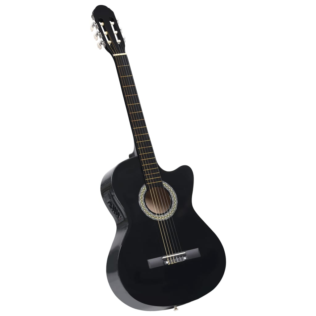 Western Classical Cutaway Guitar with Equalizer 6 Strings Black