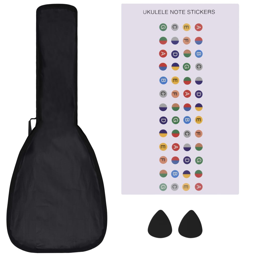 Soprano Ukulele Set with Bag for Kids Dark Wood 21"