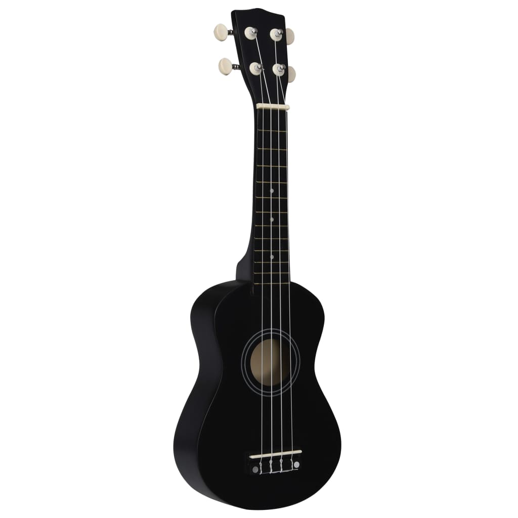 Soprano Ukulele Set with Bag for Kids Black 21"