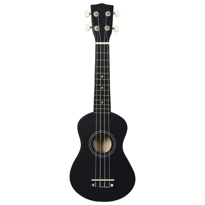 Soprano Ukulele Set with Bag for Kids Black 21"