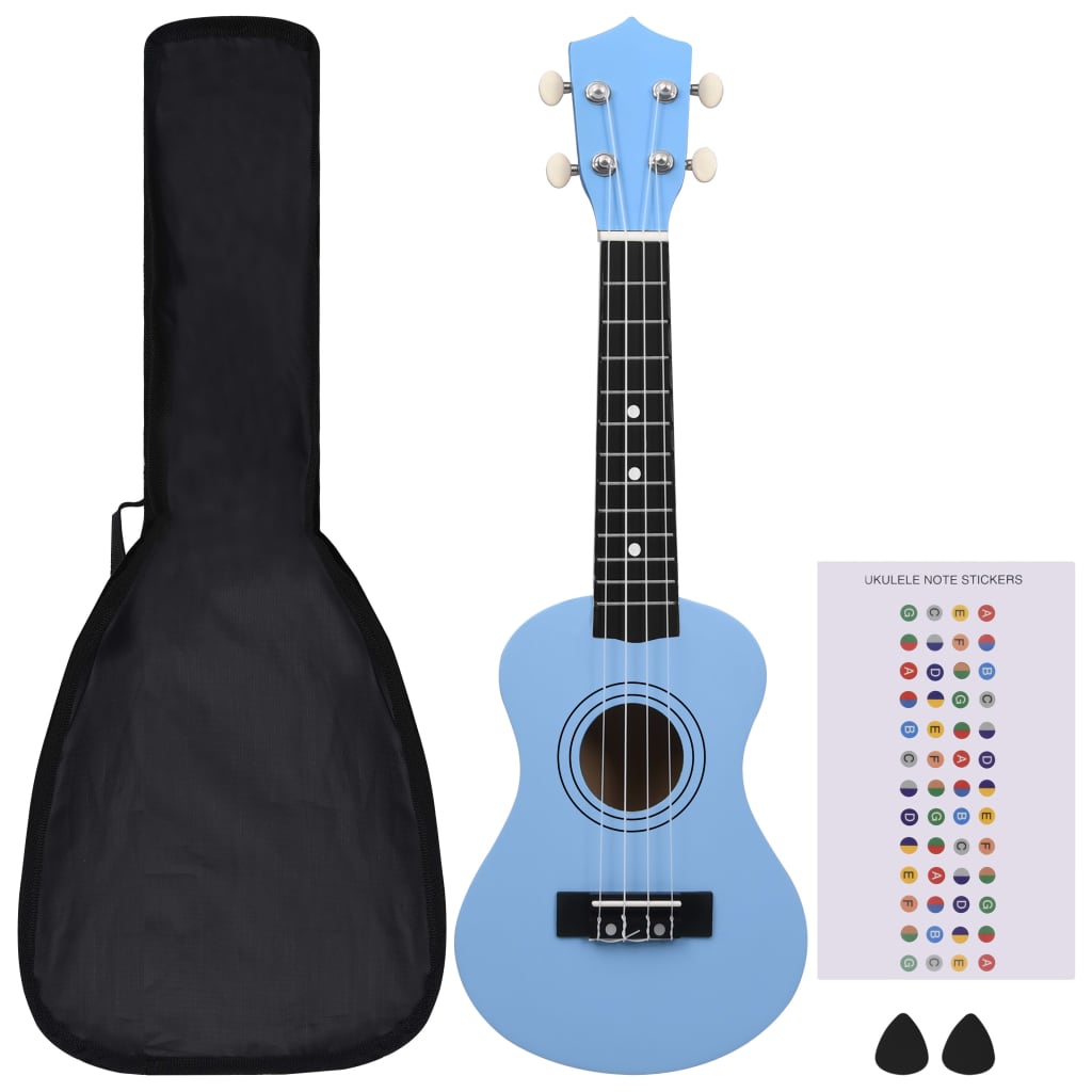 Soprano Ukulele Set with Bag for Kids Baby Blue 21"