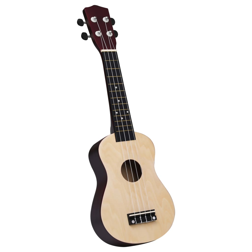 Soprano Ukulele Set with Bag for Kids Light Wood 23"