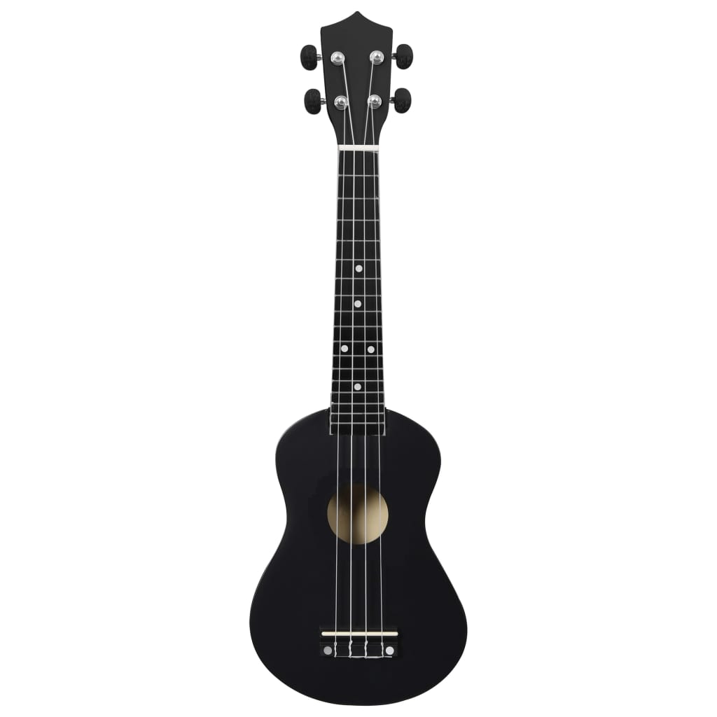 Soprano Ukulele Set with Bag for Kids Black 23"