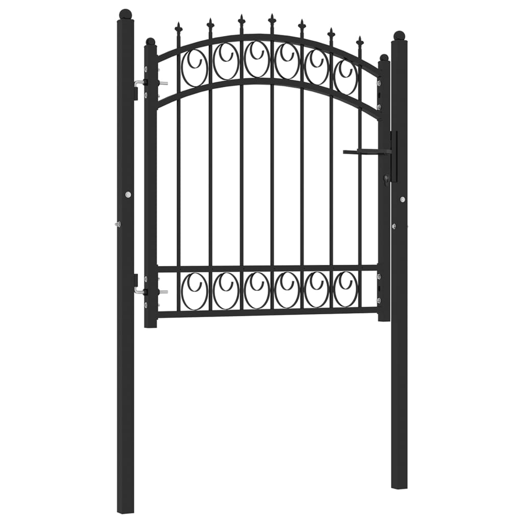 Fence Gate with Spikes Steel 100x100 cm Black