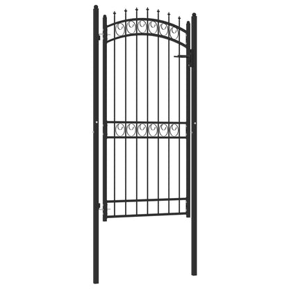 Fence Gate with Spikes Steel 100x200 cm Black