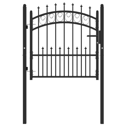 Fence Gate with Spikes Steel 100x100 cm Black