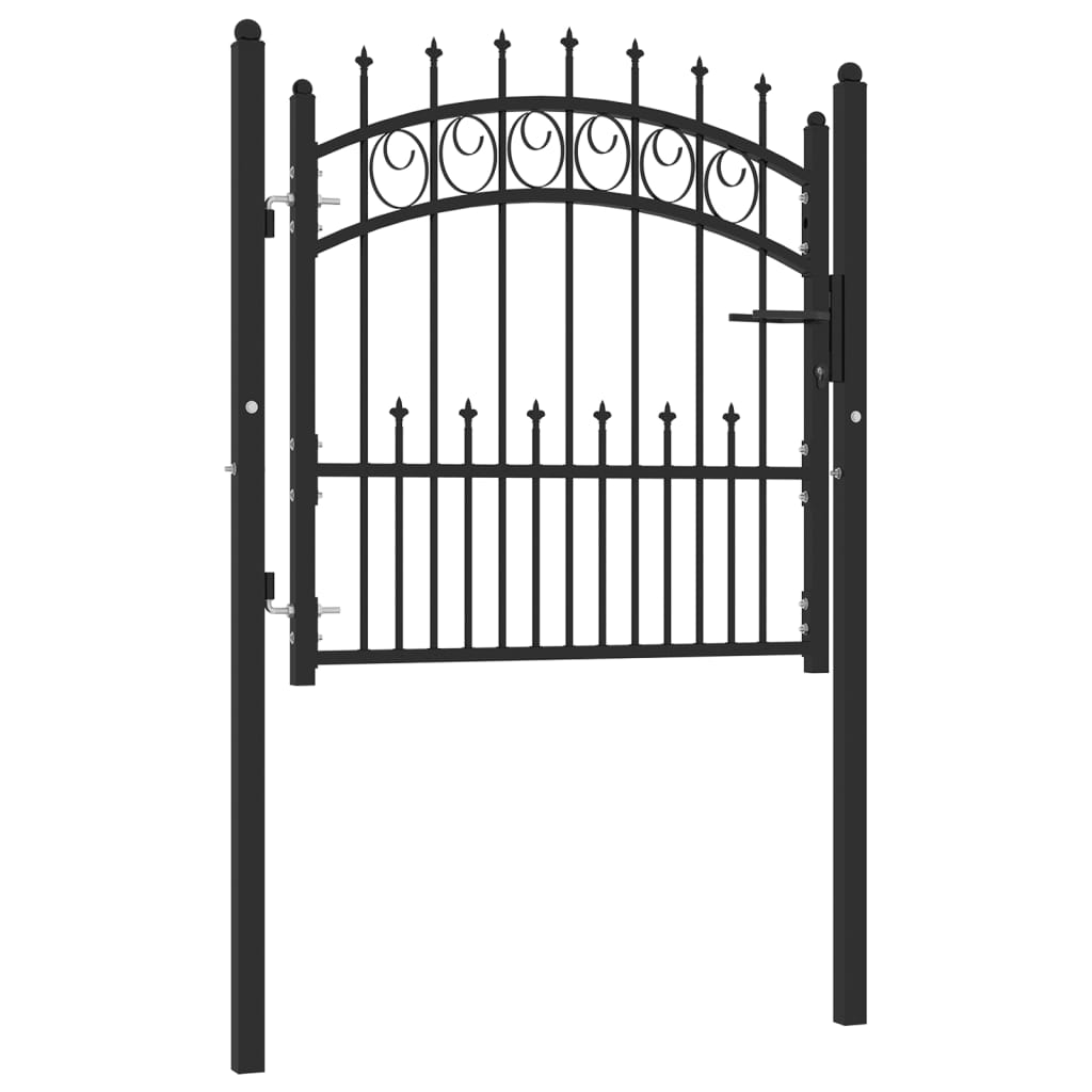 Fence Gate with Spikes Steel 100x100 cm Black