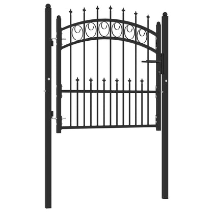 Fence Gate with Spikes Steel 100x100 cm Black