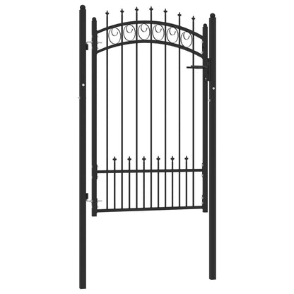 Fence Gate with Spikes Steel 100x150 cm Black