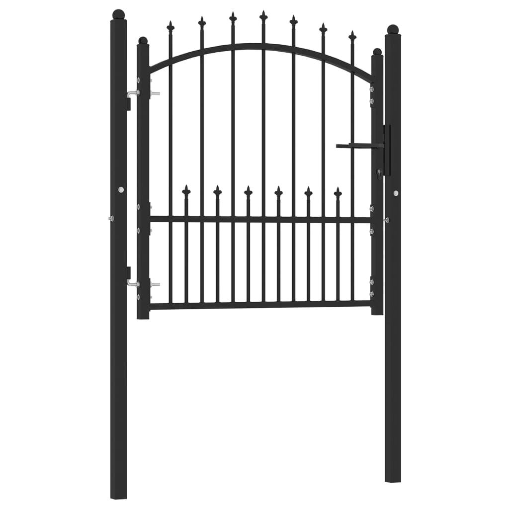 Fence Gate with Spikes Steel 100x100 cm Black