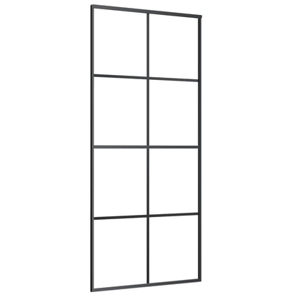 Sliding Door Aluminium and ESG Glass 90x205 cm Black