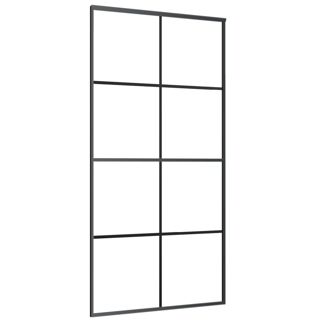 Sliding Door Aluminium and ESG Glass 102.5x205 cm Black