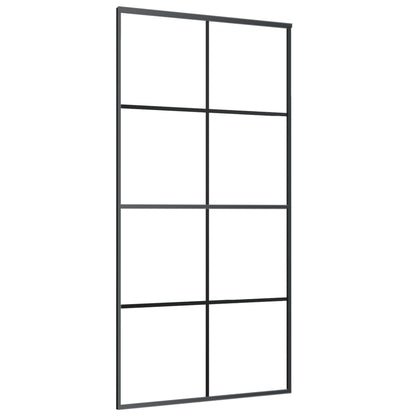 Sliding Door Aluminium and ESG Glass 102.5x205 cm Black