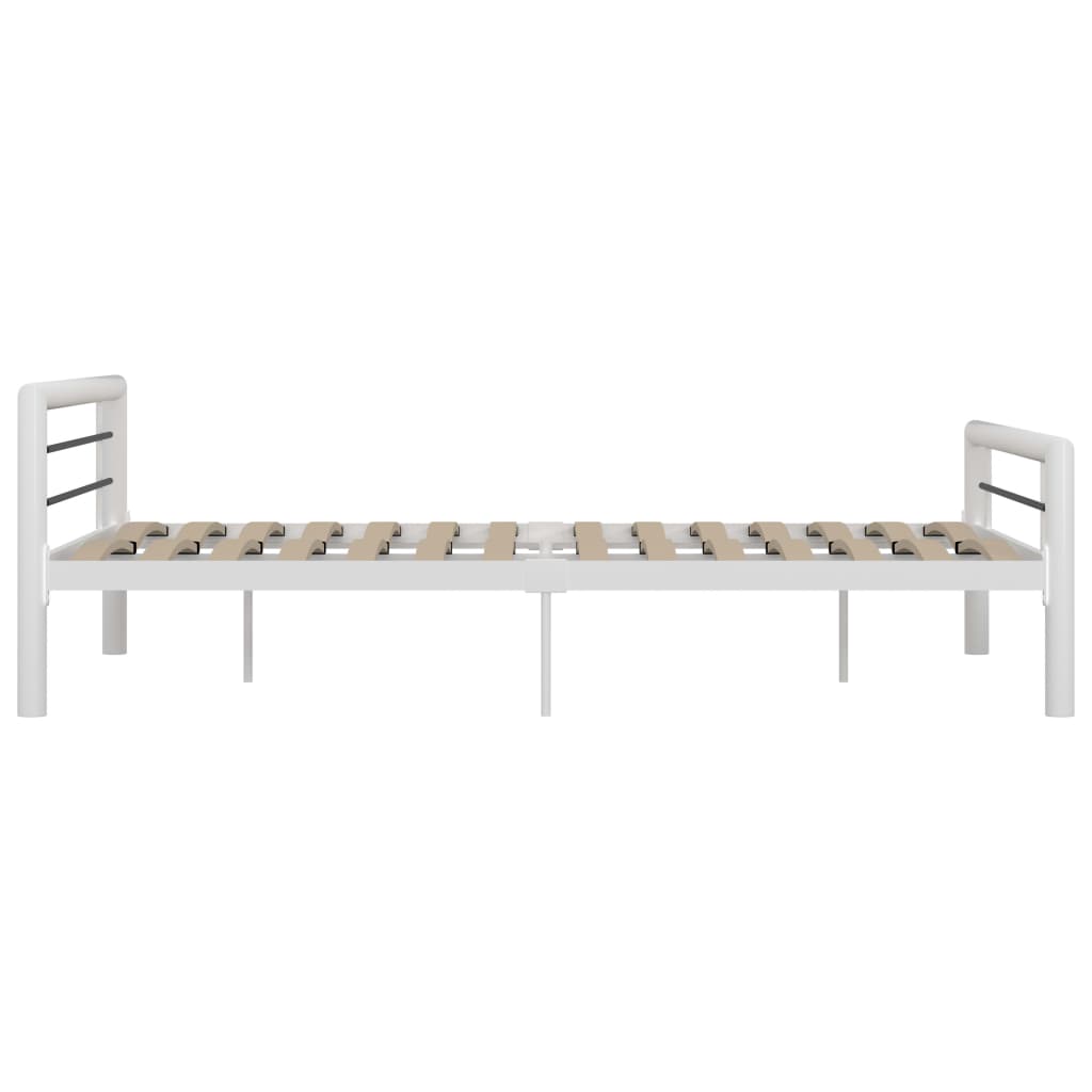 Bed Frame without Mattress White and Black Metal 120x200 cm