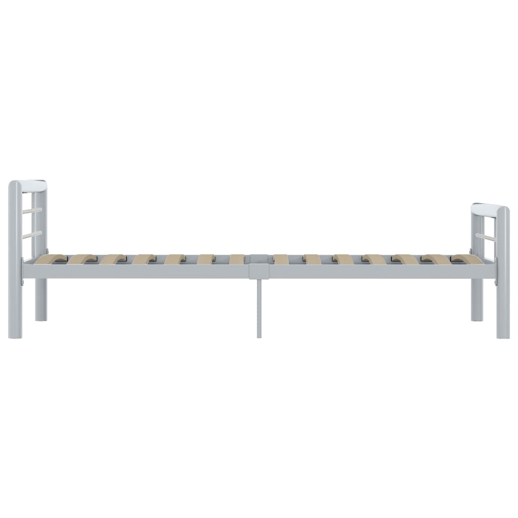 Bed Frame without Mattress Grey and White Metal 100x200 cm