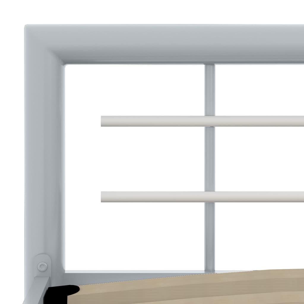 Bed Frame without Mattress Grey and White Metal 100x200 cm