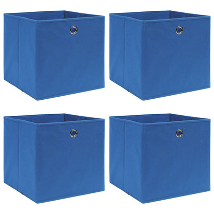 Storage Boxes 4 pcs Blue 32x32x32 cm Fabric