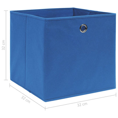 Storage Boxes 10 pcs Blue 32x32x32 cm Fabric