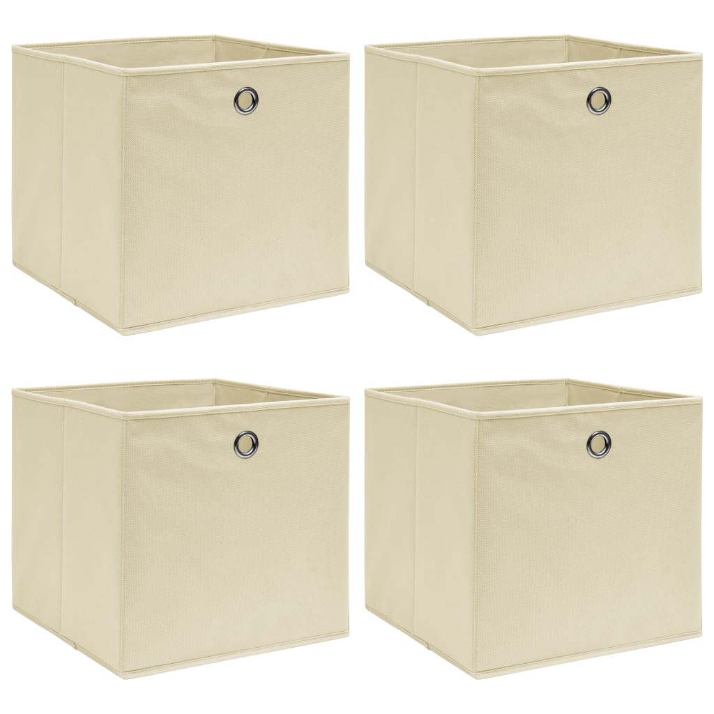 Storage Boxes 4 pcs Cream 32x32x32 cm Fabric