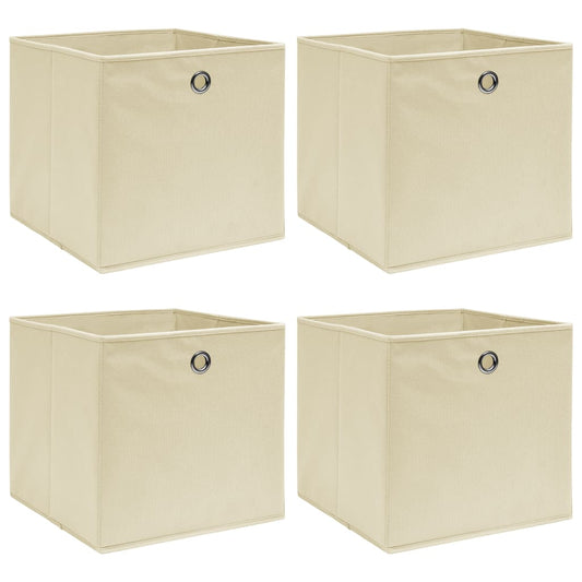 Storage Boxes 4 pcs Cream 32x32x32 cm Fabric