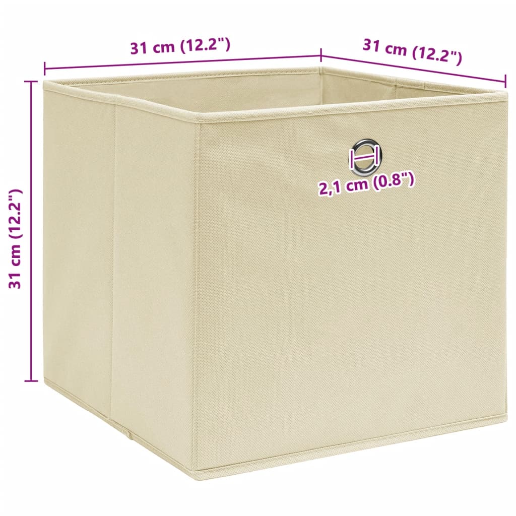 Storage Boxes 4 pcs Cream 32x32x32 cm Fabric