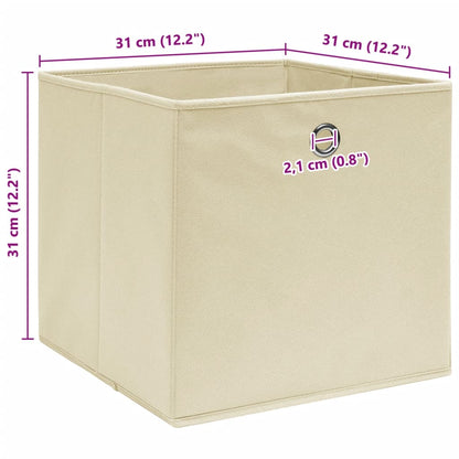 Storage Boxes 4 pcs Cream 32x32x32 cm Fabric