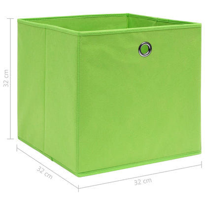 Storage Boxes 10 pcs Green 32x32x32 cm Fabric