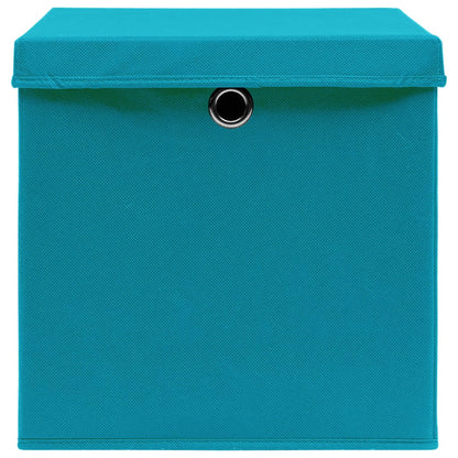 Storage Boxes with Lids 10 pcs Baby Blue 32x32x32 cm Fabric