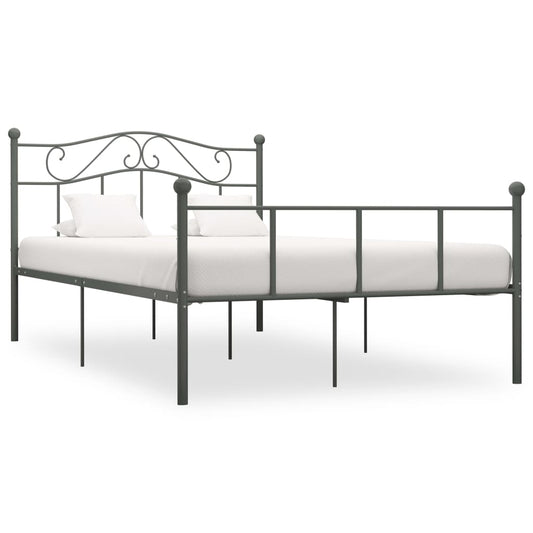 Bed Frame Grey Metal 120x200 cm