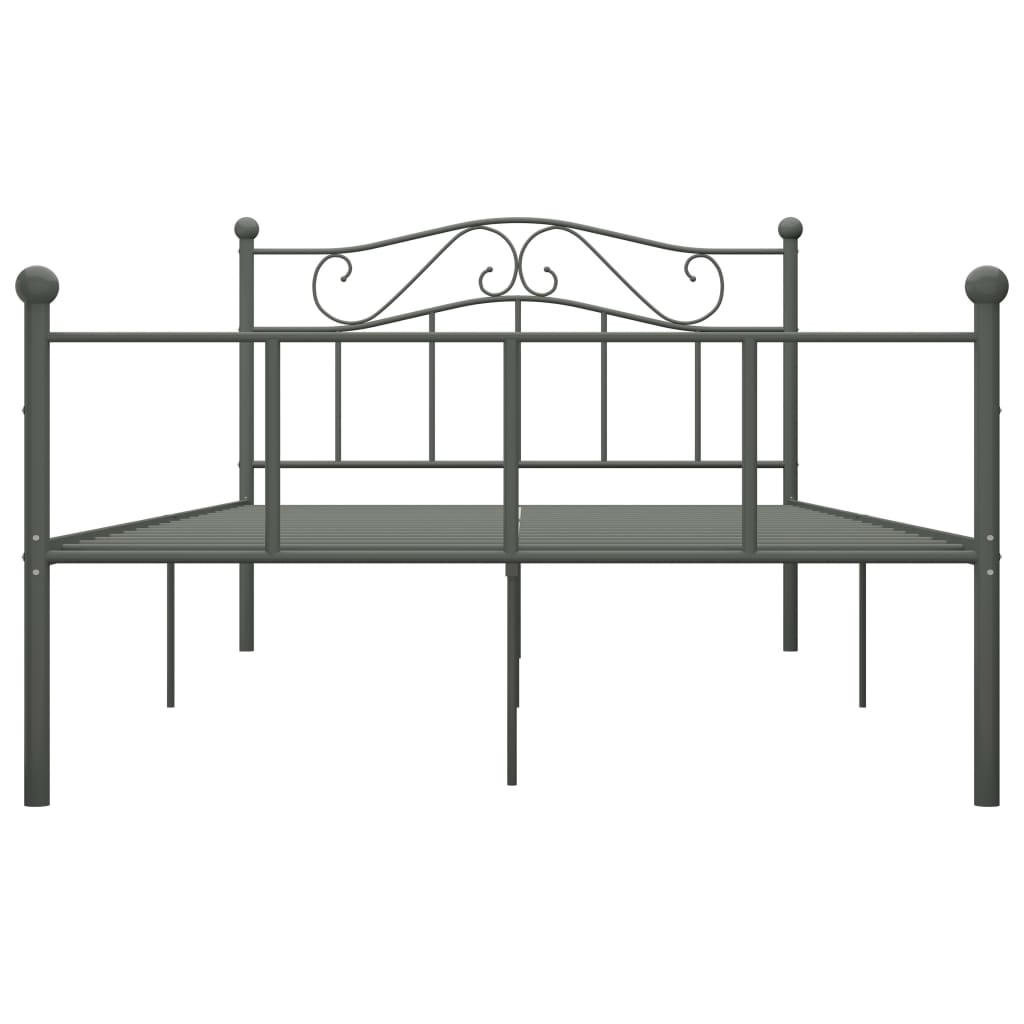 Bed Frame Grey Metal 120x200 cm