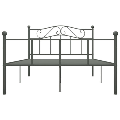 Bed Frame Grey Metal 120x200 cm