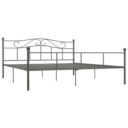 Bed Frame Grey Metal 180x200 cm Super King