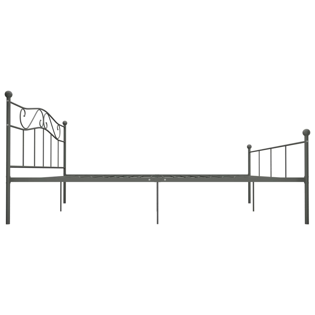 Bed Frame Grey Metal 180x200 cm Super King