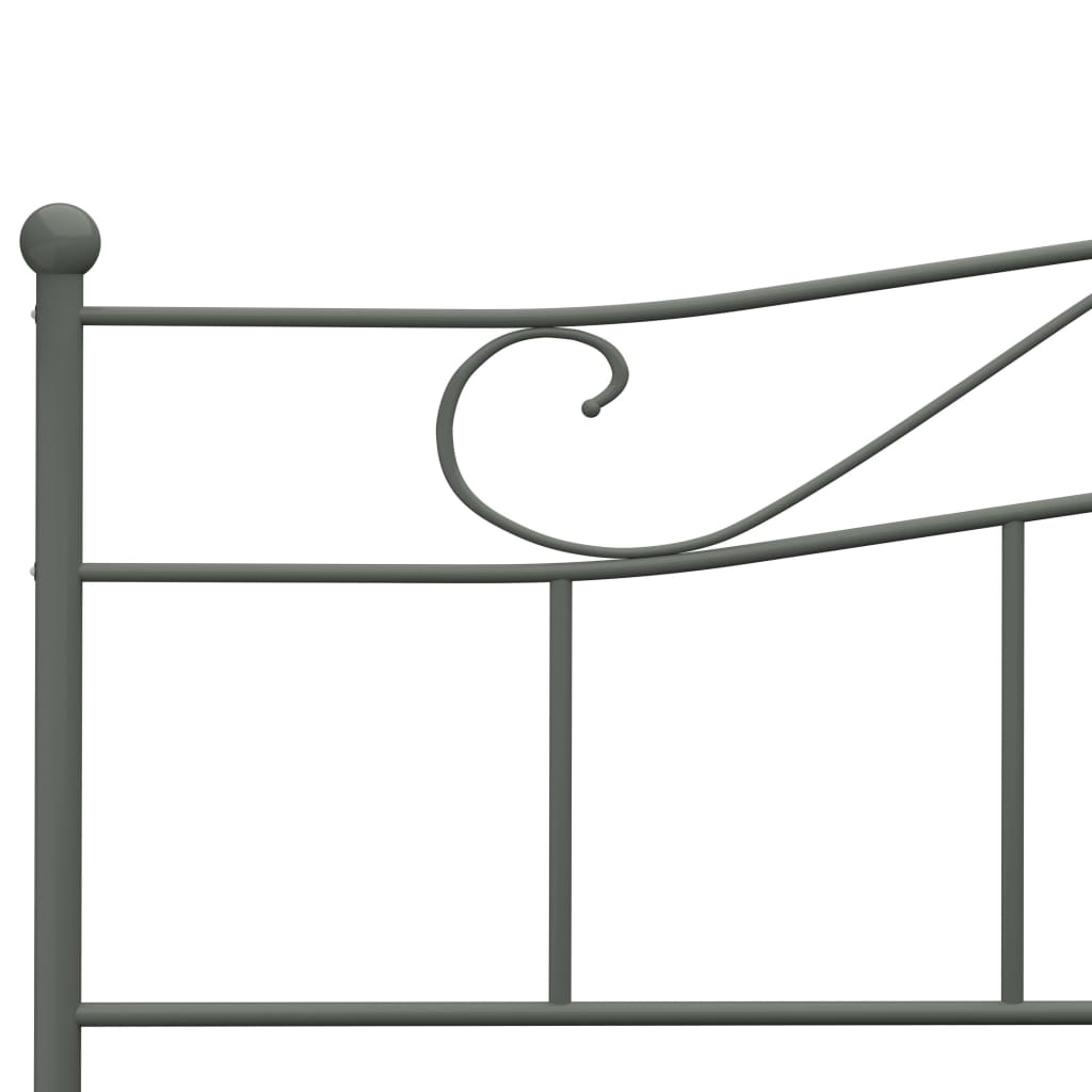 Bed Frame Grey Metal 180x200 cm Super King