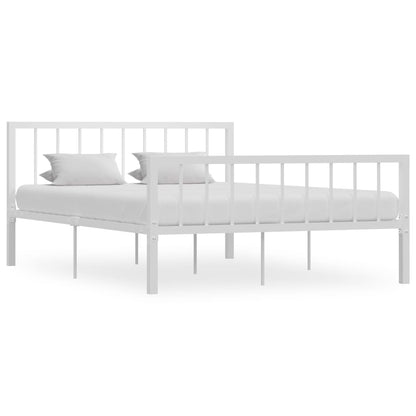 Bed Frame White Metal 140x200 cm