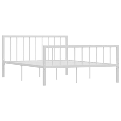 Bed Frame White Metal 140x200 cm