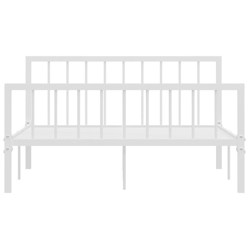 Bed Frame White Metal 140x200 cm