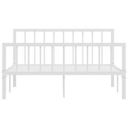 Bed Frame White Metal 140x200 cm