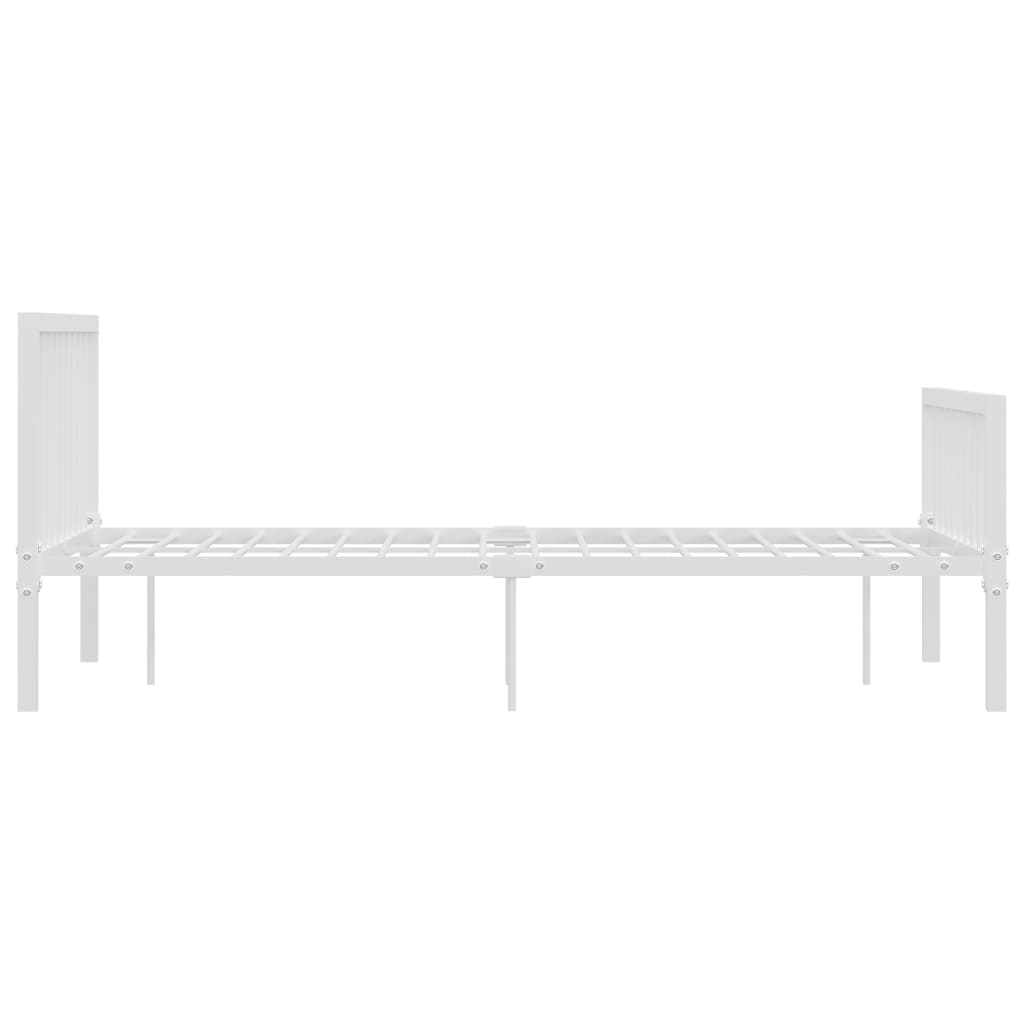 Bed Frame White Metal 140x200 cm