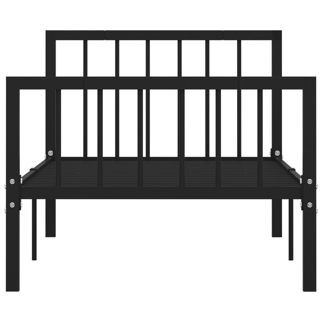 Bed Frame Black Metal 100x200 cm