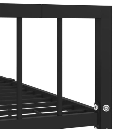 Bed Frame Black Metal 100x200 cm