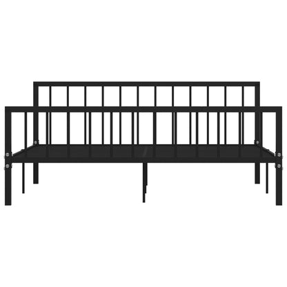 Bed Frame Black Metal 180x200 cm Super King