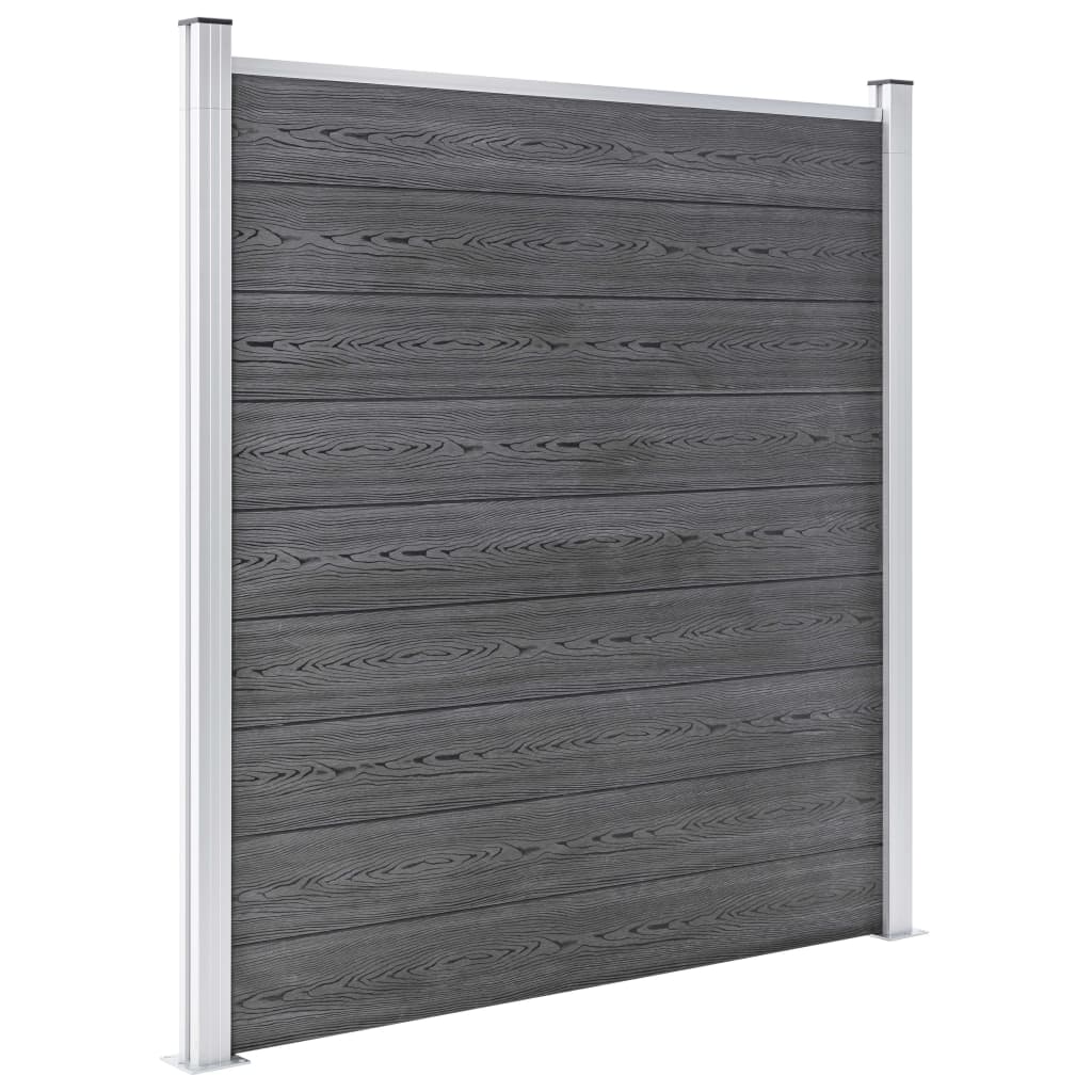 WPC Fence Set 7 Square + 1 Slanted 1311x186 cm Grey