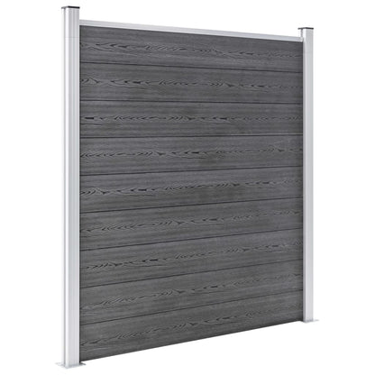 WPC Fence Set 7 Square + 1 Slanted 1311x186 cm Grey