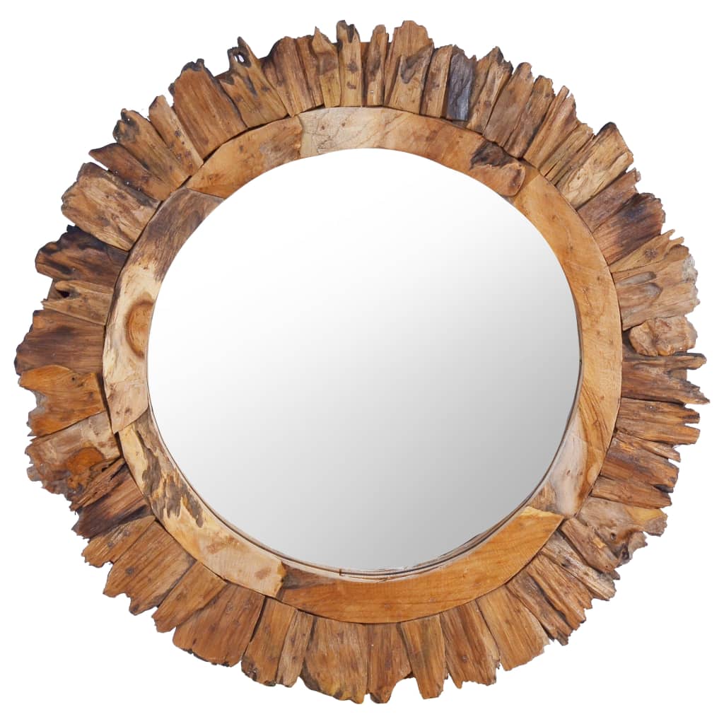 Wall Mirror 60 cm Teak Round