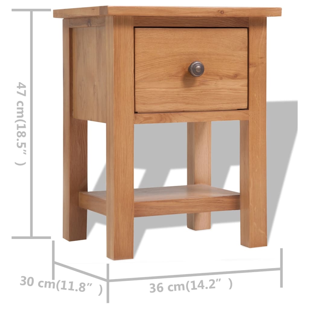 Nightstands 2 pcs 36x30x47 cm Solid Oak Wood