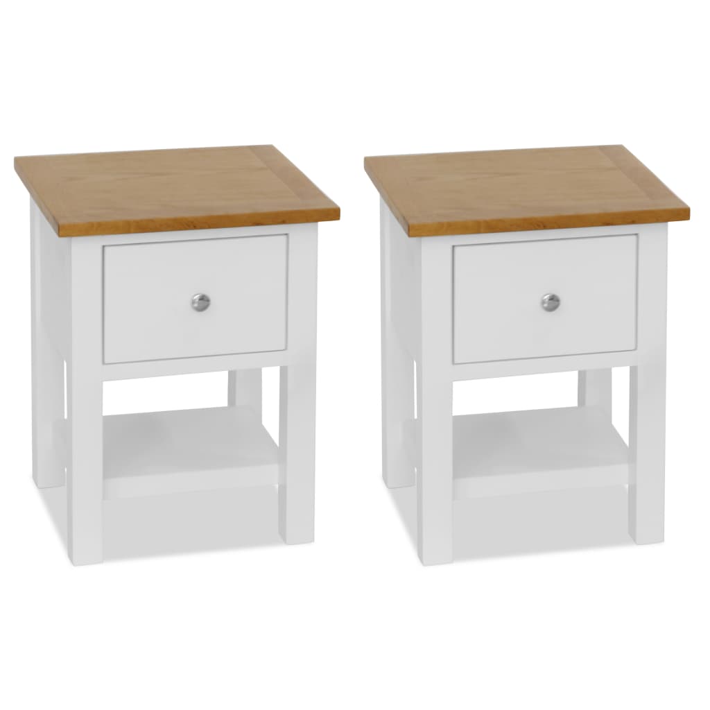 Nightstands 2 pcs 36x30x47 cm Solid Oak Wood