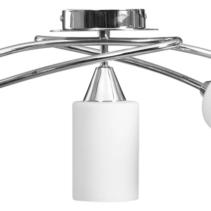 Ceiling Lamp with Ceramic Shades for 5 E14 Bulbs White Cone